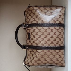 Gucci Crystal Coated GG Boston Leather Bag